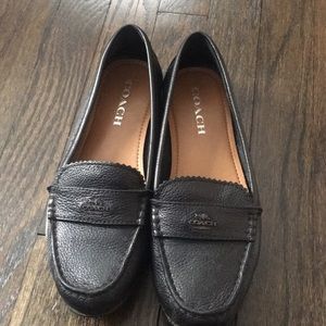 Womens Coach Odette Loafer Flats, Black Pebble